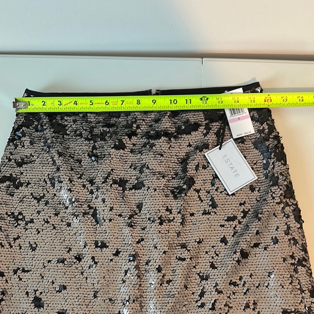 1. State Black and Silver Sequin Mini Skirt - Picture 4 of 7